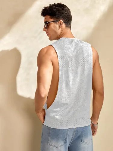 Miniatura 2 de Verdusa Camiseta sin mangas para hombre, camiseta sin mangas con hueco