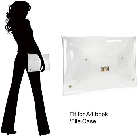 Miniatura 3 de HOXIS Bolso cruzado de PVC transparente de gran tamaño con cadena dorada para mujer