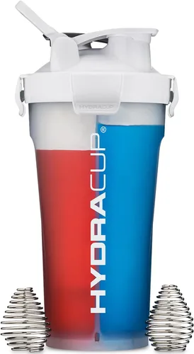 Miniatura 5 de Hydra Cup DualShaker Pro - Botella agitadora de 32 onzas para batidos de proteínas, vaso agitador con mango y batidor de bola, botella mezcladora