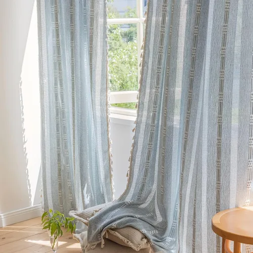 Miniatura 21 de Cortinas florales de granja semiopacas para sala de estar, de 63 pulgadas de largo, mezcla de lino y algodón, paneles de cortina de ventana cortos