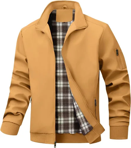 Miniatura 14 de Wizoat Chaqueta Bomber para Hombre Ligera Casual Cortavientos Chaquetas con Cremallera Abrigo