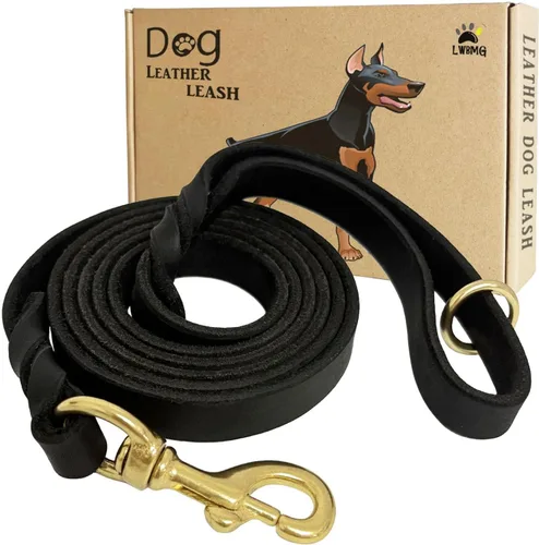 Miniatura 11 de LWBMG Correa de cuero para perro de 8 x 3/4 pulgadas, correas de perro para perros grandes, resistentes, fuertes y suaves, hechas a mano, trenzadas