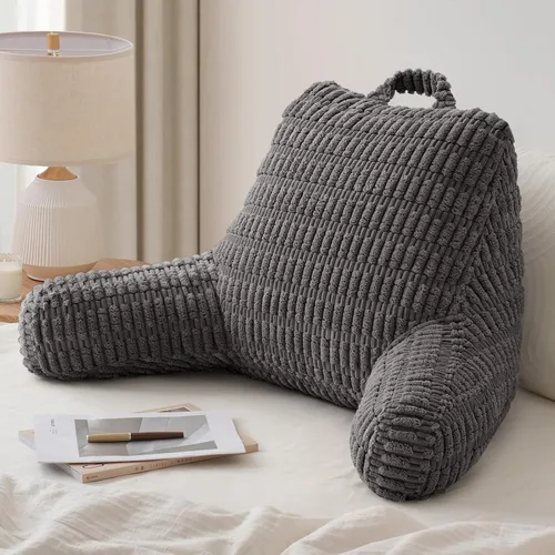 Miniatura 15 de Blissful Diary Almohada de lectura para sentarse en la cama, almohada de espalda de franela para adultos y niños, cojín de respaldo para sentarse