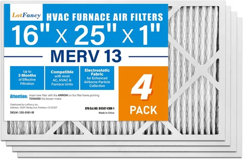 Miniatura 11 de LotFancy Filtro de aire MERV 8 de 16 x 25 x 1, tamaño real: 15.75 x 24.75 x 0.75 pulgadas, horno plisado electrostático y filtro de CA, captura