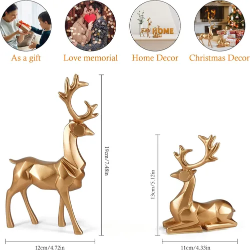 Miniatura 4 de Estatua de Adorno de Reno, Decoración Navideña de Reno, Regalos de Ciervo para Mujeres, Regalos para Mamá, Adornos de Ciervo Aplicables