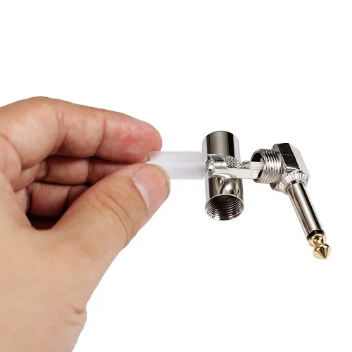 Miniatura 5 de Enchufe de ángulo recto de 90 grados de audio de 1/4 pulgadas, conector de soldadura TS mono macho resistente de 0.250 in para cables de altavoz