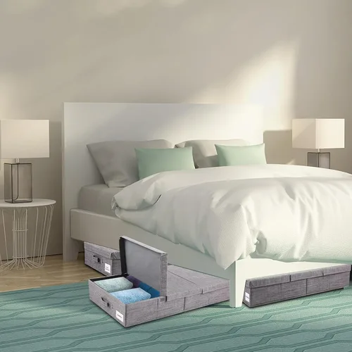 Miniatura 6 de Paquete de 2 contenedores de almacenamiento debajo de la cama con tapas, cajones de almacenamiento grandes de 32 pulgadas para debajo de la cama