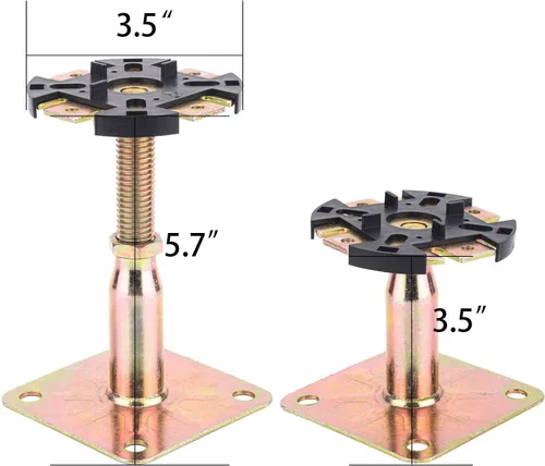 Miniatura 4 de Base elevada ajustable de poste de 4 piezas, vigas de soporte, vigas de soporte de piso, la mayoría de los sistemas de soporte de productos