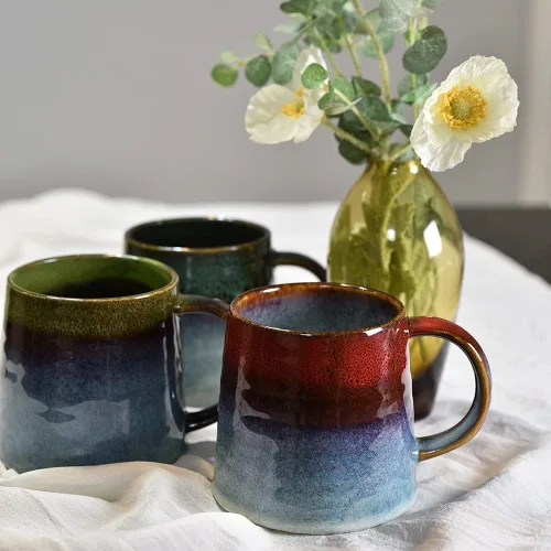Miniatura 8 de Taza de café grande de cerámica, taza de té para oficina y hogar, tazas de café de cerámica hechas a mano, 16.5 onzas, aptas para lavavajillas