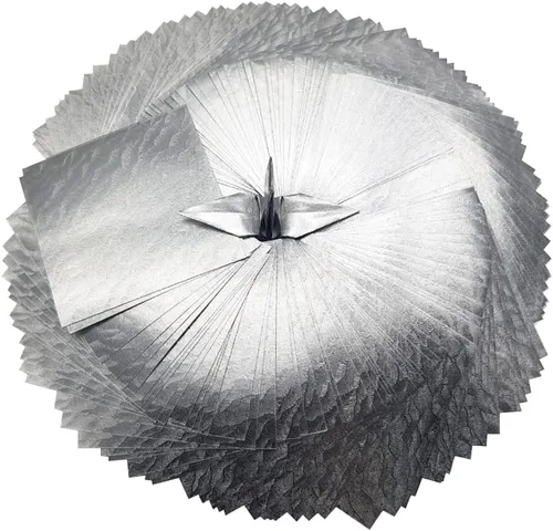 Miniatura 3 de Origamipolly 200 hojas de papel de origami doradas, 6 x 6 pulgadas, cuadradas, acabado metálico, perfectas para manualidades y álbumes de recortes