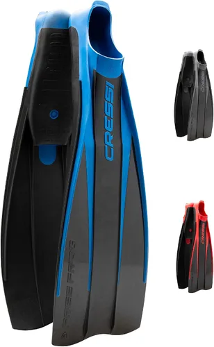 Cressi Aletas de buceo de bolsillo para pie completo de alta resistencia | Hi-Surface: Bolsillo para el pie debajo de la hoja | Free Frog: Made in