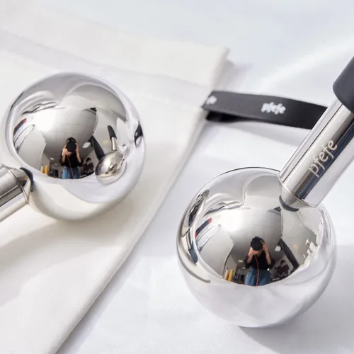 Miniatura 7 de Globos de hielo pfefe para cara y ojos, varitas criogénicas irrompibles de acero inoxidable para rutinas de belleza, globos de enfriamiento