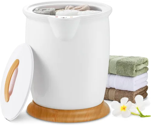 Miniatura 10 de WELLHUT Calentador de toallas calientes de 21 litros, calentadores de toallas de baño con soporte para fragancia, función de aislamiento, Gris
