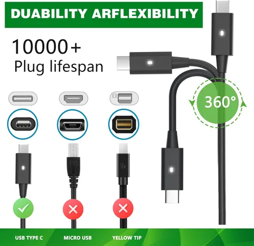 Miniatura 4 de Cargador de laptop USB C de 130W compatible con computadora Dell XPS 15 17 9575 9500 9510 9520 9530 9700 9710 9720 9730, Precision 5470 5480 5550