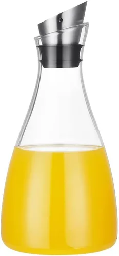 Miniatura 8 de Jarra de vidrio de borosilicato de 50 onzas con tapa, jarra de vidrio para agua fría/caliente, té helado y bebida de limonada