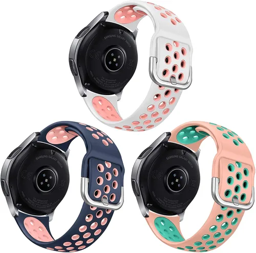 Paquete de 3 correas deportivas compatibles con Samsung Galaxy Watch de 1.811 pulgadas/Gear S3 Frontier para hombres y mujeres, correa de reloj de