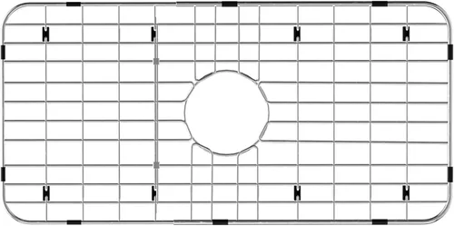 Miniatura 12 de Paquete de 2 rejillas de metal dorado para fregadero de cocina, 13"L X 11.6"W, protectores de fregadero de acero inoxidable con orificio de drenaje