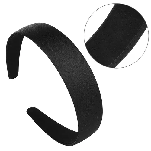 Miniatura 7 de WLLHYF 2 diademas de satén de 1 pulgada de ancho, banda dura para la cabeza, diadema sólida antideslizante, bandas para el cabello lisas