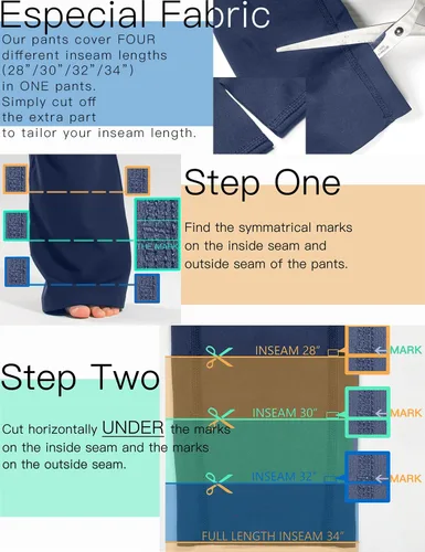 Miniatura 57 de Safort Pantalones de yoga con entrepierna de 28" 30" 32" 34"más amplios en la parte inferior para botas altas, 4 bolsillos, UPF50+