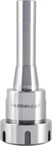 Miniatura 5 de Accusize Industrial Tools Mandril con boquilla Er40 con vástago R8, extremo de barra de tracción -20 de 7/16 '', máximo TIR 0.0002 '' O.D a I.D.