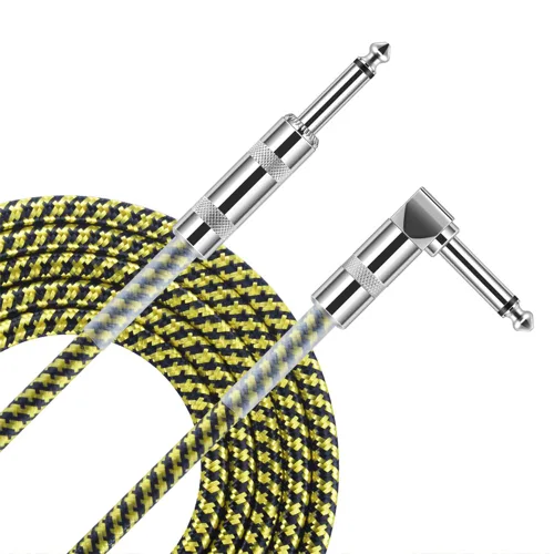 Miniatura 8 de Cable de guitarra de 10 pies, nueva versión 2022, cable de instrumento profesional para guitarra eléctrica, bajo, cable AMP, ángulo recto TS de 1/4