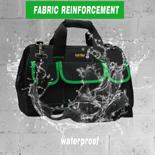 Miniatura 6 de FASTECH Bolsa de herramientas de 20 pulgadas con cómodas correas de hombro, kit de herramientas de boca ancha impermeable, bolsa de herramientas