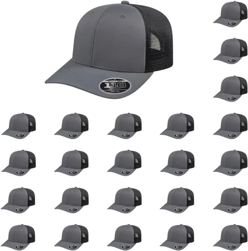Miniatura 123 de Cap America i8502 Flexfit 110 Premium - Gorra de camionero de perfil medio con 6 paneles de malla trasera con protección UV y cierre ajustable Azul