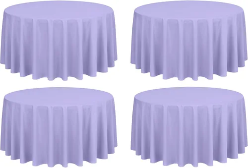 Miniatura 113 de Showgeous Paquete de 4 manteles rectangulares de poliéster de 60 x 102 pulgadas, resistentes a las arrugas, lavables, para bodas, mesas de comedor