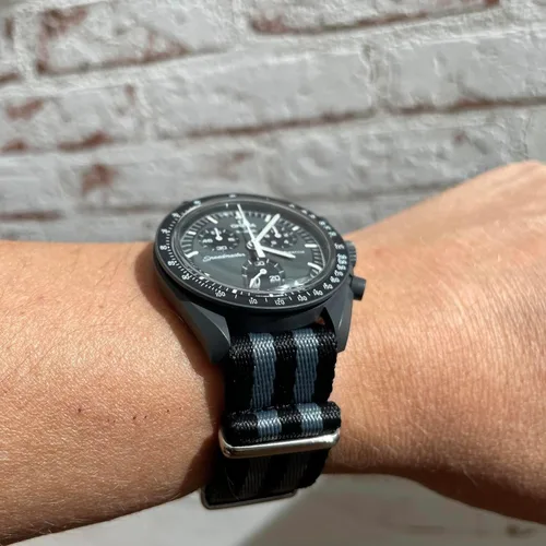 Miniatura 4 de Correa de reloj para Omega X Swatch Moonswatch Correa de reloj Speedmaster 20MM de liberación rápida de goma de repuesto