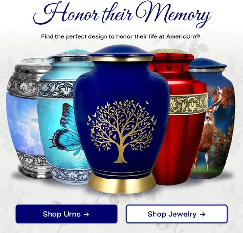 Miniatura 4 de AmericUrn Blue Tree of Life Urnas de Cremación Personalizadas con Grabado Personalizado para Cenizas Humanas – Conjunto Memorial para Adultos
