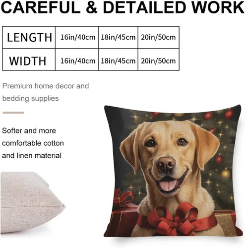 Miniatura 2 de Funda de almohada estampada con retrato de laboratorio de raza de perro amarillo serio, labrador retriever, fundas de cojín amarillas de laboratorio