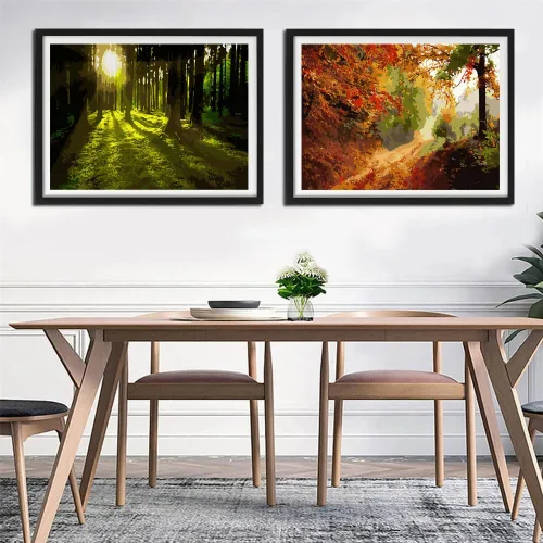 Miniatura 2 de YANXIN Kit de pintura por números para adultos principiantes, paquete de 2 pinturas por números para adultos, lienzo enrollado para decoración