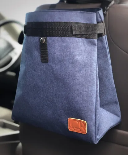 Miniatura 5 de Bolsa de basura para automóvil, organizador extragrande, impermeable y plegable; se cuelga en el reposacabezas, asiento trasero y puerta lateral
