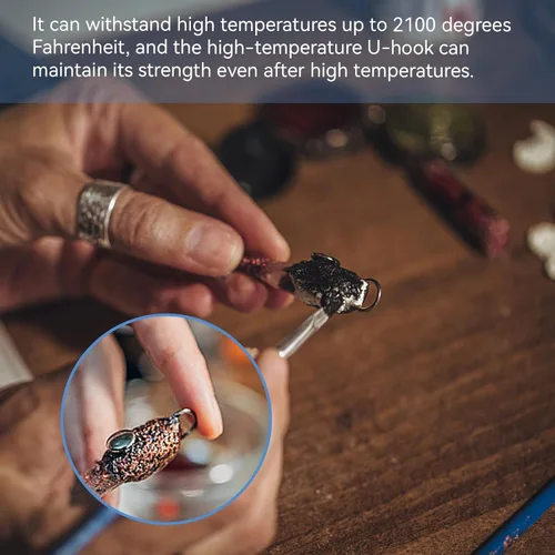 Miniatura 7 de 200 anillos de salto de alambre de nicrom de alta temperatura, ganchos en U para fusión de vidrio y cerámica, alambre de alto fuego de aleación