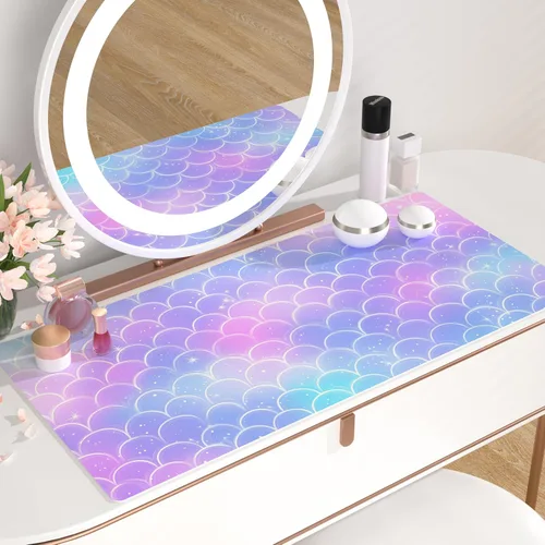 Miniatura 6 de QIYI - Alfombrilla multifuncional para escritorio de oficina, alfombrilla grande de piel sintética impermeable, decorativa, base antideslizante
