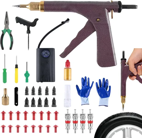 Miniatura 8 de Kit de reparación de pinchazos de neumáticos sin cámara con tapón de seta, repara pinchazos y neumáticos planos para motocicletas, automóviles