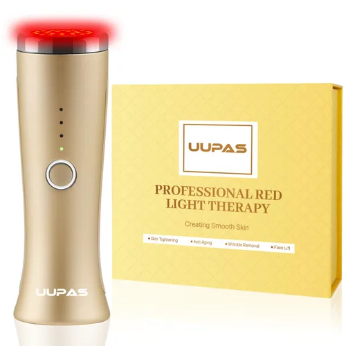 Terapia de luz roja para la cara, aprobada por la FDA, masajeador facial de terapia de luz LED UUPAS para cara, máquina de apriete de la piel para