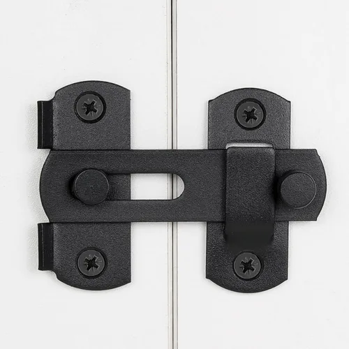 Miniatura 3 de INIRET 6 Paquetes de Pestillos para Puerta de Granero, 2.75" x 2.02" Acero Inoxidable Negro Mate, Pestillo Abatible para Puerta de Granero