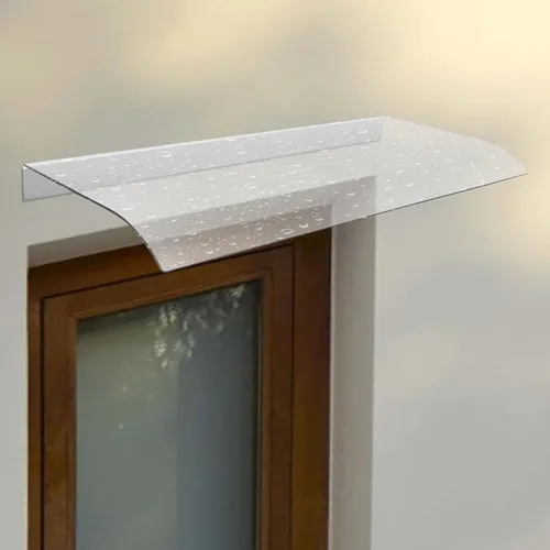 Miniatura 12 de Toldo transparente para puerta, protección UV, refugio de lluvia y nieve, cubierta transparente gruesa, sin mantenimiento, toldo para puerta