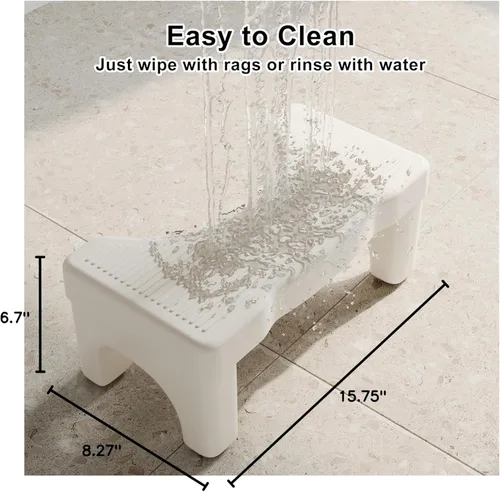 Miniatura 10 de Taburete de inodoro prémium para adultos, taburete antideslizante para baño, taburete portátil para adultos y niños, escalón de 7 pulgadas