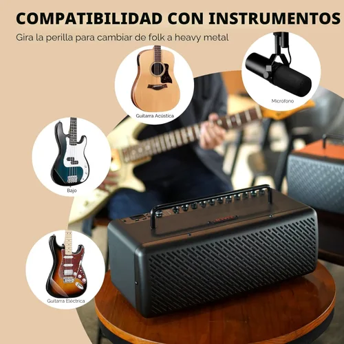 Miniatura 5 de JOYO Amplificador de Guitarra de Escritorio Portátil de 40W, Amplificador de Guitarra Combo Profesional, Transmisión en Vivo y Grabación con 8