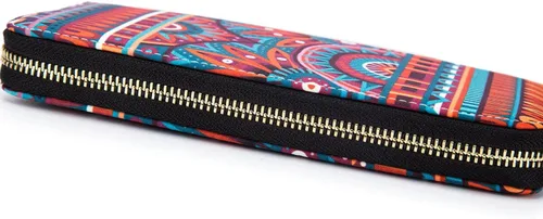 Miniatura 192 de Cartera de mano para mujer, estilo bohemio, con RFID, elegante, espaciosa con correa para viajes, capacidad para tarjetas, teléfono, dinero