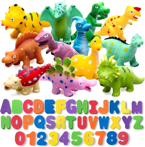 Miniatura 9 de Hely Cancy Juguetes de baño de dinosaurio para niños pequeños, sin agujeros, bañera de bebé, ducha, agua, piscina, juguetes