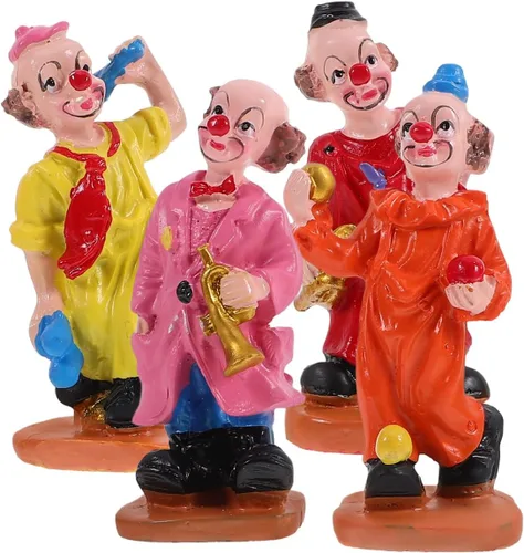 Miniatura 2 de Toyvian Figura de payaso de circo, adorno decorativo en miniatura para bandeja de arena y hogar D Cor modelo de payaso de resina de 3.93 pulgadas