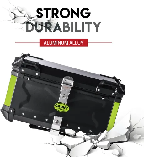 Miniatura 3 de Letusto GRUNT SPORTS - Caja superior trasera de motocicleta de 55 L, baúl de almacenamiento universal para scooter, caja de aluminio impermeable