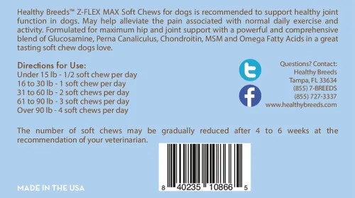 Miniatura 24 de Healthy Breeds Great Pyrenees Z-Flex Max - Masticables suaves para cadera y articulaciones, 50