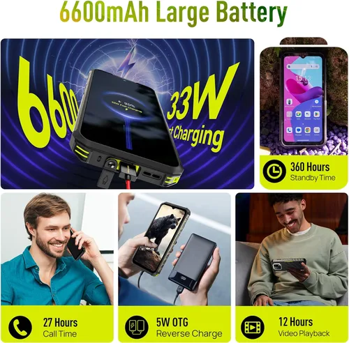 Miniatura 6 de Ulefone Armor 22 Smartphone resistente desbloqueado, 64 MP + 64 MP, Helio G96 16 GB RAM 128 GB ROM, pantalla de 6.58 pulgadas FHD+ 120Hz, batería