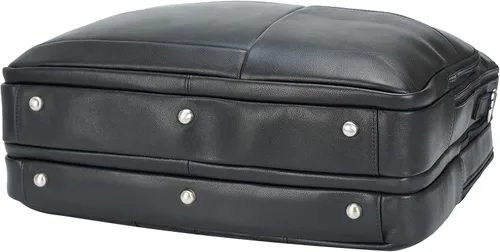 Miniatura 5 de Polare - Maletín de cuero de grano completo XL de 18 pulgadas para hombres, maletín de viaje de negocios, bolsa de mensajero para portátil de 17.3