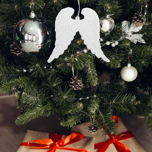 Miniatura 4 de MAGICLULU 3 piezas de adornos de Navidad alas de ángel blancas alas de ángel adorno de fiesta de Navidad plástico para decoración del hogar