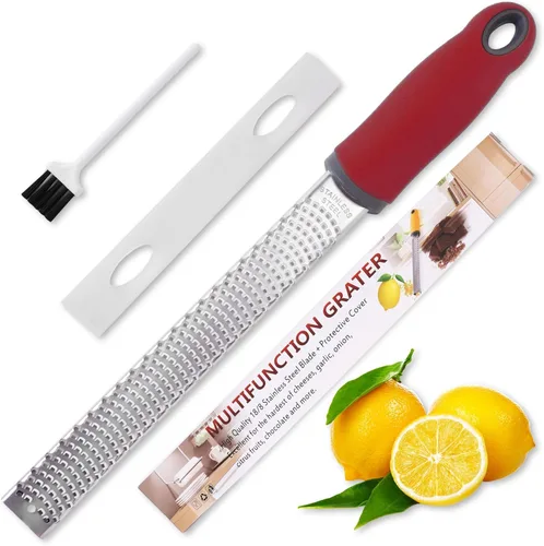 Miniatura 7 de Rallador de limón Zester, rallador de cítricos con asa, utensilios de cocina para queso, limón, chocolate, nuez moscada, jengibre, frutas, verduras